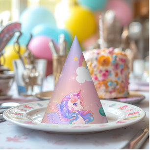 Pastel Unicorn Princess Paper Party Hat