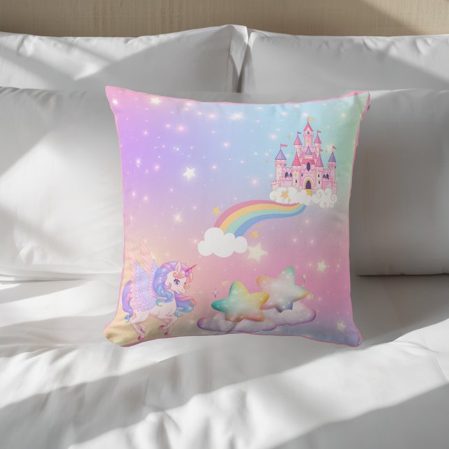 Pastel Unicorn Princess Throw Pillow (Creator Uploaded)