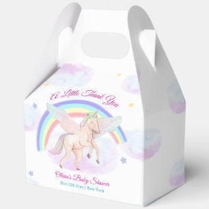 Pastel Unicorn Star Rainbow Fairytale Baby Shower Favor Box