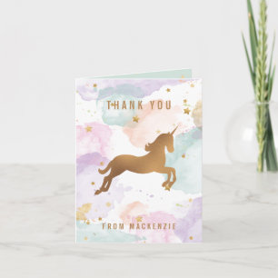 Pastel Unicorn Thank You Card