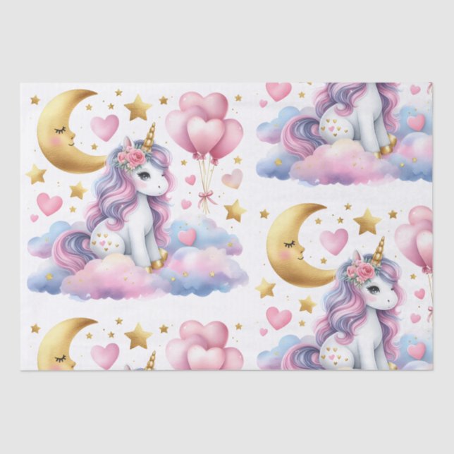 Pastel Unicorn  Tissue Paper (Front)