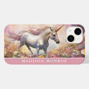 Pastel Unicorn with Custom Name Case-Mate iPhone 14 Case