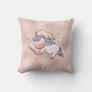 Pastel Unicorn with Matching Back Throw Pillow