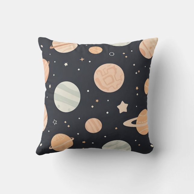 Pastel Universe Pattern Throw Pillow (Back)
