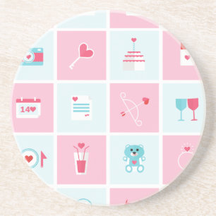 pastel valentines day coaster
