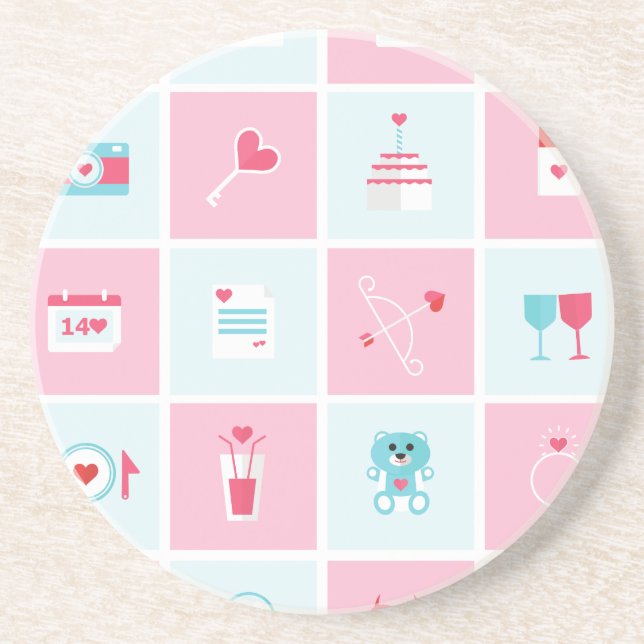 pastel valentines day coaster (Front)
