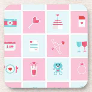 pastel valentines day coaster