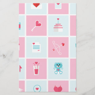 pastel valentines day stationery