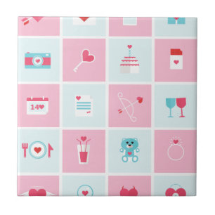 pastel valentines day tile