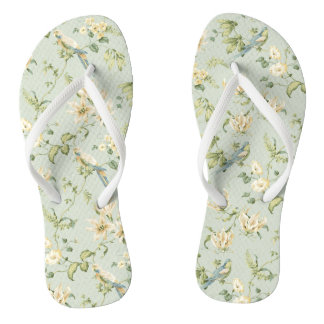 PASTEL VINTAGE Blue Birds Slim Strap FlipFlops