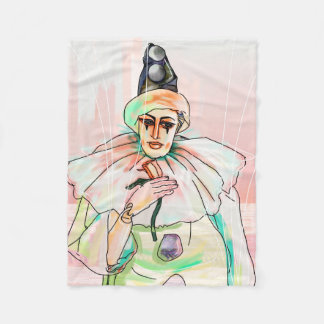 Pastel Vintage Clown Fleece Blanket