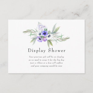 Pastel Violet Floral Bridal Shower Display Shower Enclosure Card