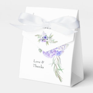 Pastel Violet Floral Wedding Favor Box