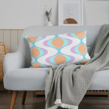 Pastel Violet Orange Aqua Blue Ogee White Waves