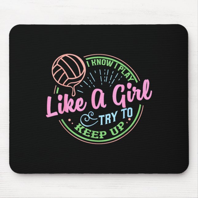 Pastel Volleyball Quote Design For Confident Athle Mouse Pad (Front)