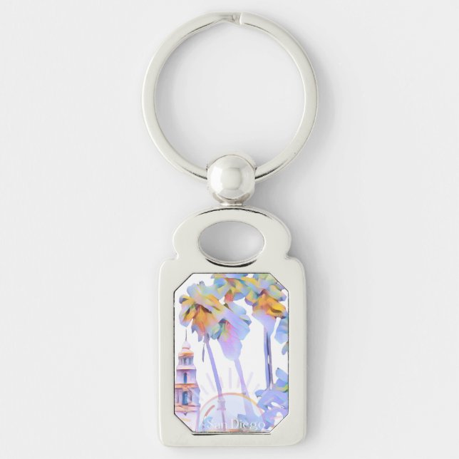 Pastel / Water Colours  San Diego  Keychain (Front)