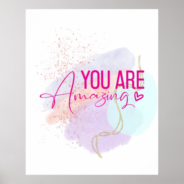 PASTEL WATERCOLOR AFFIRMATION QUOTE POSTER (Front)