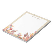 Pastel Watercolor Autumn Foliage Notepad (Rotated)