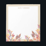 Pastel Watercolor Autumn Foliage Notepad<br><div class="desc">Delicate floral pattern background..  For additional matching marketing materials,  custom design or
logo enquiry,  please contact me at maurareed.designs@gmail.com and I will reply within 24 hours.
For shipping,  card stock enquires and pricing contact Zazzle directly.</div>