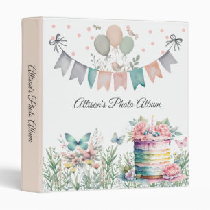 Pastel Watercolor Baby Photo Album Binder