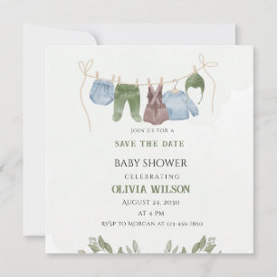 Pastel Watercolor Baby Shower Save the Date