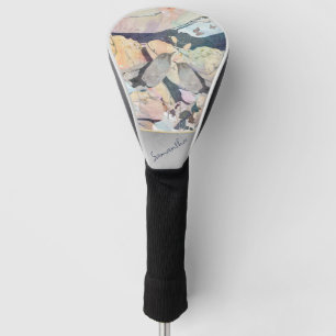 Pastel Watercolor Birds & Butterflies Personalized Golf Head Cover