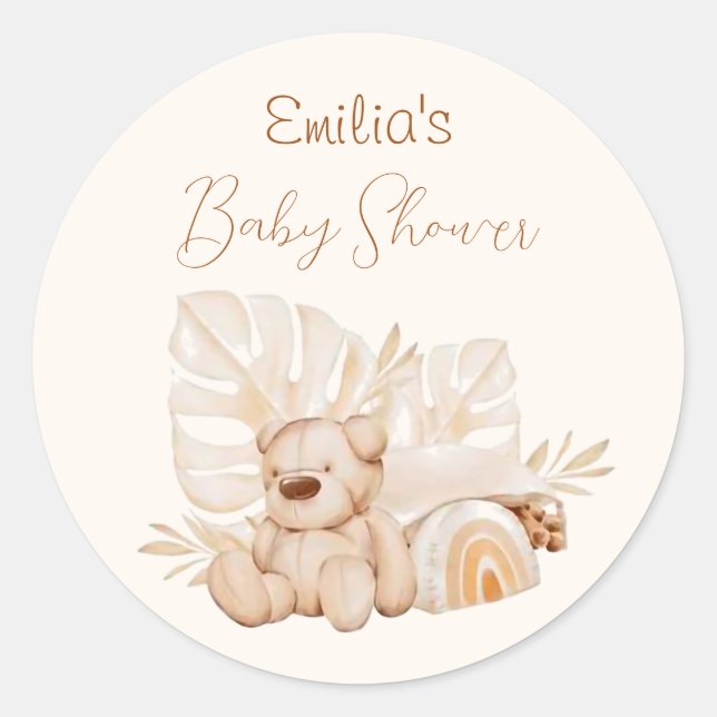 Pastel Watercolor Boho Dream Nursery Classic Round Sticker (Front)