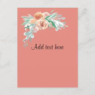 Pastel Watercolor Bouquet Template Postcard