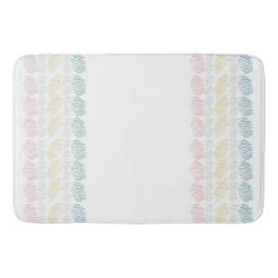 Pastel Watercolor Brushstrokes Bath Mat