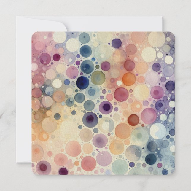 Pastel Watercolor Bubble Pattern Invitation (Front)