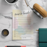Pastel Watercolor Camo - Checkbox To Do List Post-it Notes<br><div class="desc">Personalized notes with a camo inspired pattern with watercolor smudges in pink,  coral,  yellow,  and green and a practical to do list. The post-its' to do list has checkboxes to easily see which tasks or chores you've completed. Customize by adding your name. Time to hustle!</div>