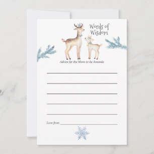 Pastel Watercolor Christmas Baby Shower Mom Advice Card