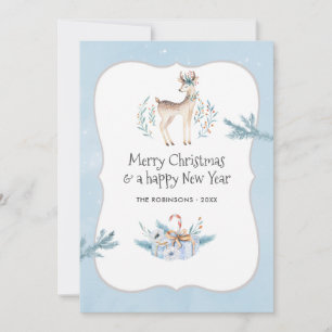Pastel Watercolor Christmas Holiday Photo Collage Card