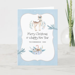 Pastel Watercolor Christmas Winter Holiday Photo Card
