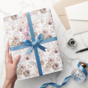 Pastel Watercolor Colorful Roses Wrapping Paper