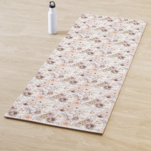 Pastel Watercolor Colourful Roses Yoga Mat