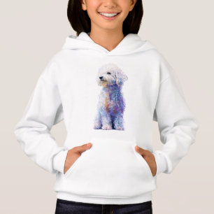 Pastel Watercolor Curly Poodle Illustration Kids