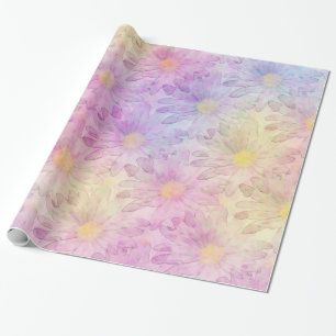 Pastel Watercolor Daisies Wrapping Paper