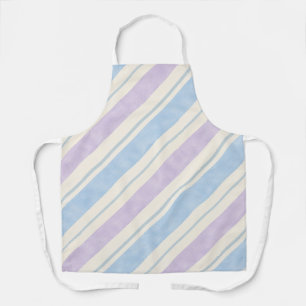 Pastel Watercolor Diagonal Stripes Apron