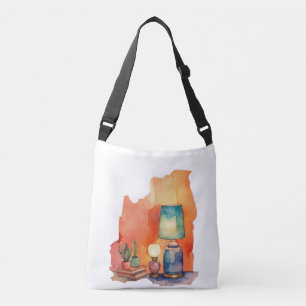 Pastel Watercolor Doodle Crossbody Bag