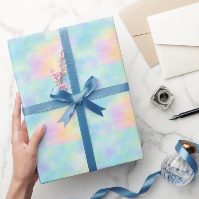 Pastel Watercolor Dream – Soft Rainbow Gradient  Wrapping Paper (Gifting)