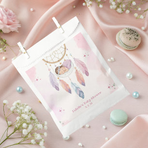 Pastel watercolor dreamcatcher baby shower favour bag