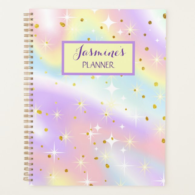 Pastel Watercolor Dreams Personalized  Planner (Front)
