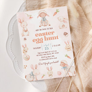 Pastel Watercolor Easter Egg Hunt Spring Party Invitation