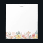Pastel Watercolor Fall Floral Garland Personalized Notepad<br><div class="desc">Fall theme floral notepad featuring watercolor illustrations of pastel yellow,  blush and pink flowers.  This autumn floral notepad will be perfect as a personalized gift. Personalize by adding a name or short phrase.</div>
