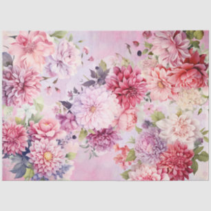 Pastel Watercolor Floral Bouquets Decoupage Tissue Paper