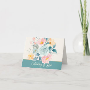 Pastel watercolor floral customizable note card