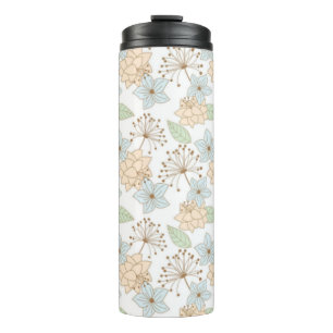 Pastel Watercolor Floral Pattern  Thermal Tumbler