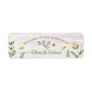 Pastel Watercolor Floral Rustic Return Address