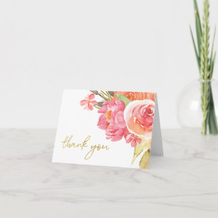 Pastel Watercolor Florals Thank You Card